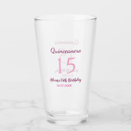 Rosa Fairy 15-årsdag, enkel moder quinceanera Glaskopp