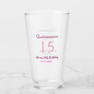 Rosa Fairy 15-årsdag, enkel moder quinceanera Glaskopp