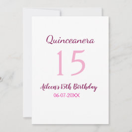 Rosa Fairy 15-årsdag, enkel moder quinceanera Julkort