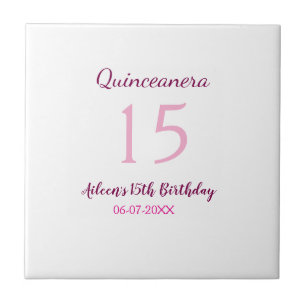 Rosa Fairy 15-årsdag, enkel moder quinceanera Kakelplatta