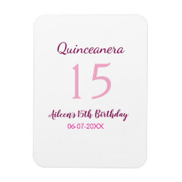 Rosa Fairy 15-årsdag, enkel moder quinceanera Magnet