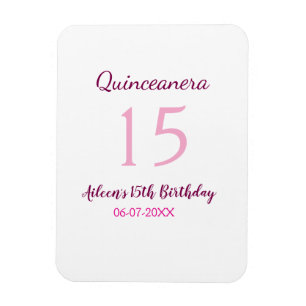 Rosa Fairy 15-årsdag, enkel moder quinceanera Magnet