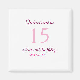 Rosa Fairy 15-årsdag, enkel moder quinceanera Magnet