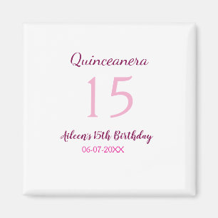 Rosa Fairy 15-årsdag, enkel moder quinceanera Magnet