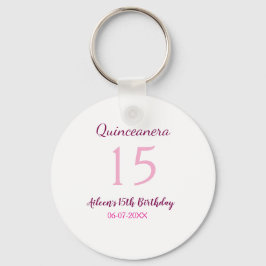 Rosa Fairy 15-årsdag, enkel moder quinceanera Nyckelring