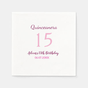 Rosa Fairy 15-årsdag, enkel moder quinceanera Pappersservett
