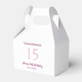 Rosa Fairy 15-årsdag, enkel moder quinceanera Presentaskar