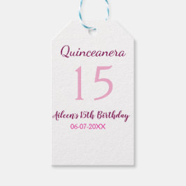 Rosa Fairy 15-årsdag, enkel moder quinceanera Presentetikett