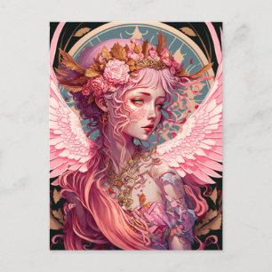 Rosa Fairy Angel Fantasy Art Vykort