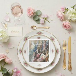 Rosa Fairy Baby Blessings Baby Shower Pappersservett