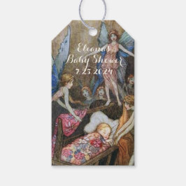 Rosa Fairy Baby Blessings Baby Shower Presentetikett