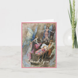 Rosa Fairy Baby Blessings Baby Shower Tack Kort