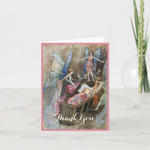 Rosa Fairy Baby Blessings Baby Shower Tack Kort