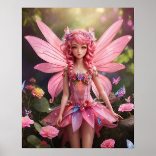 Rosa Fairy Fantasy Digital Art Poster