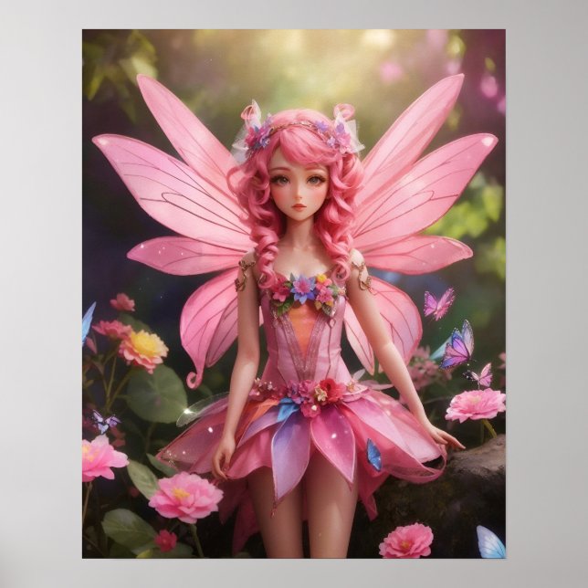 Rosa Fairy | Fantasy Digital Art Poster (Framsidan)