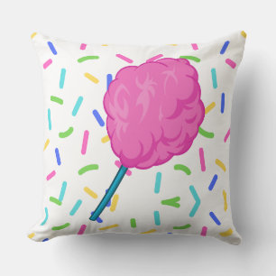 Rosa Fairy Floss Cotton Candy Square Cushion Kudde