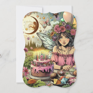 Rosa Fairy Girl Magic Birthday Card