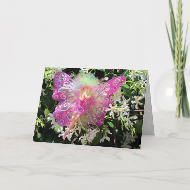 Rosa Fairy Greeting Card Kort (Framsida)