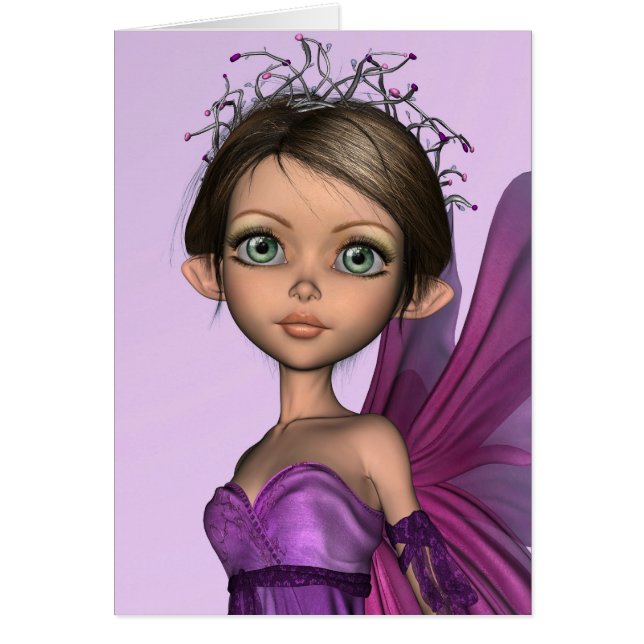 Rosa Fairy Hälsningskort (Framsidan)