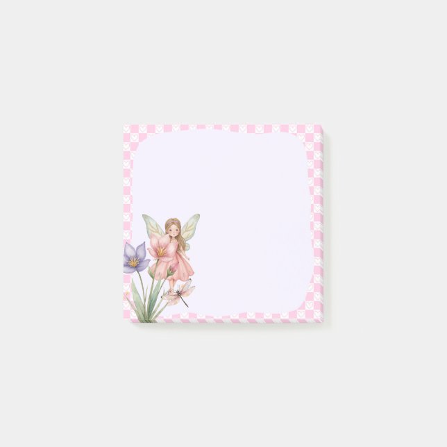 Rosa Fairy Memo Pad - ändringsanteckning Post-it Block (Framsida)