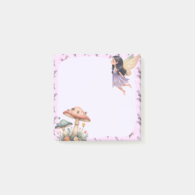 Rosa Fairy Memo Pad - Enchanting Note-take Post-it Block (Framsida)