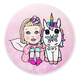 Rosa Fairy och Unicorn Knopp