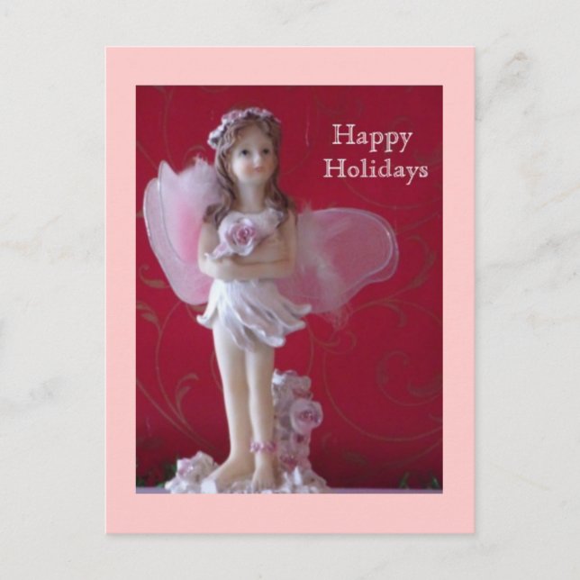 Rosa Fairy Photo Postcard Vykort (Framsida)