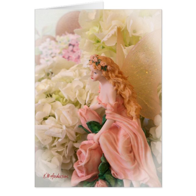 Rosa Fairy porträtt vignette Hälsningskort (Framsidan)