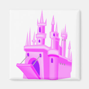 Rosa Fairytale Bröllop Castle Magnet