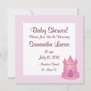 Rosa Fairytale Castle Baby Shower-inbjudningar Inbjudningar