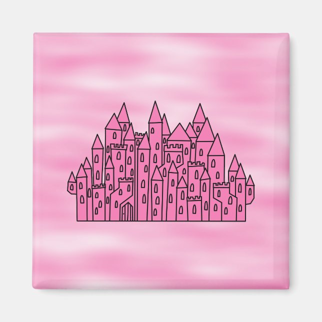 Rosa Fairytale Castle Magnet (Framsidan)