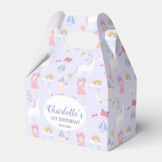 Rosa Fairytale Princess Unicorn 1st Birthday Party Presentaskar