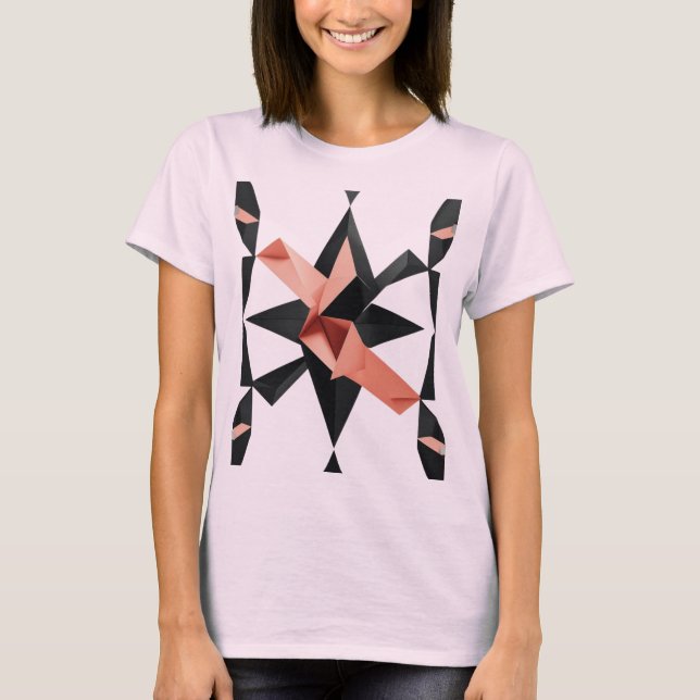 Rosa Fald Fusion T Shirt (Framsida)