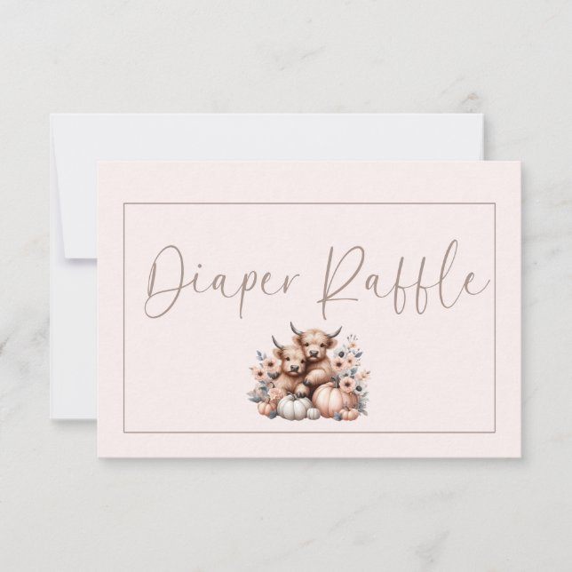  Rosa Fall Pumpkin Diaper raffle Tack Kort (Framsida)