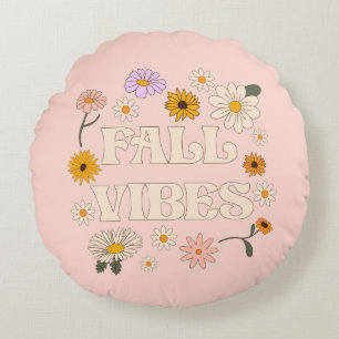 Rosa Fall Vibes Rund Kudde