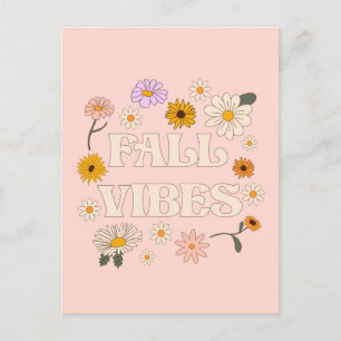 Rosa Fall Vibes Vykort