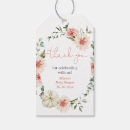 rosa faller blommigt Flickduschfavorittaggar för Presentetikett