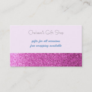 Rosa Fals Glitter Boutique Visitkort