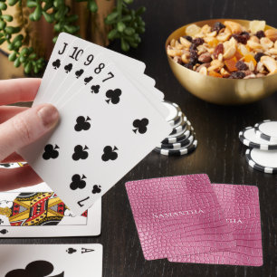 Rosa falska alligator djurtryck casinokort