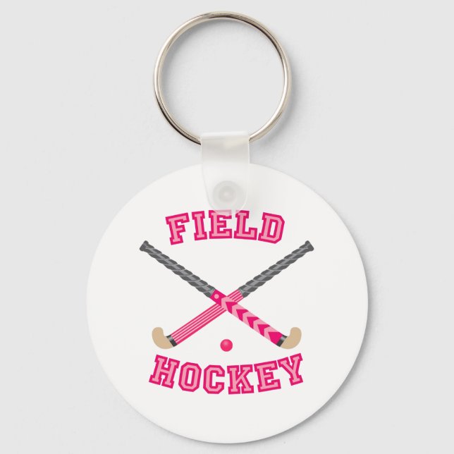 Rosa Fält Hockey Logotyp Nyckelring (Framsida)