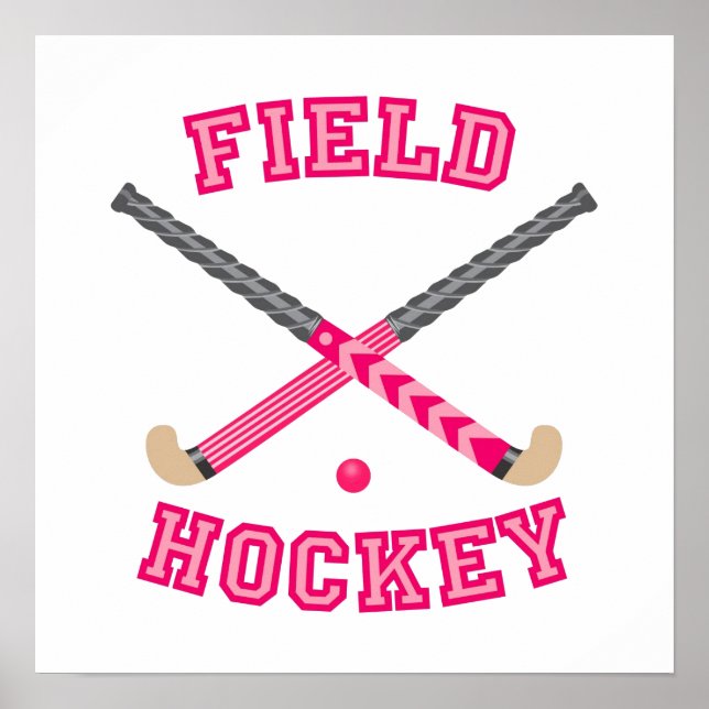 Rosa Fält Hockey Logotyp Poster (Framsidan)
