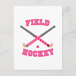 Rosa Fält Hockey Logotyp Vykort