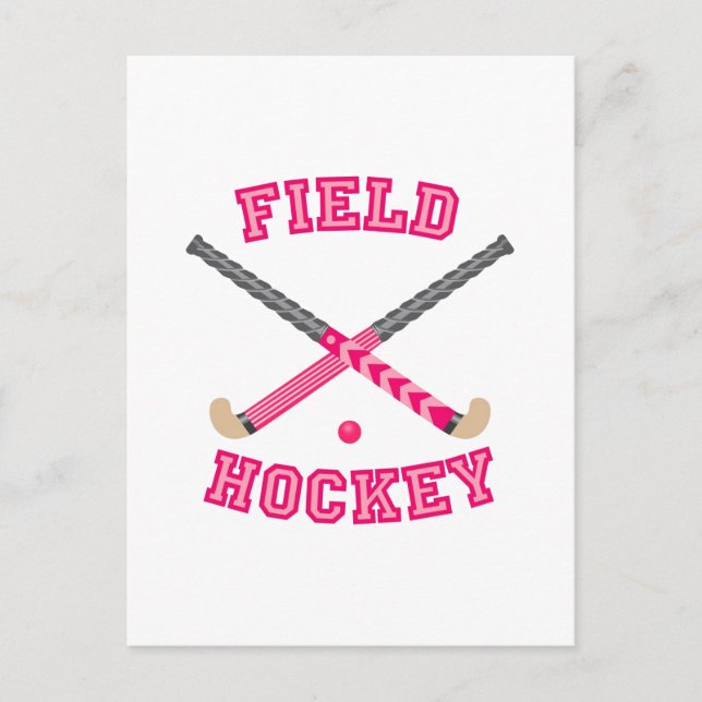 Rosa Fält Hockey Logotyp Vykort (Framsida)