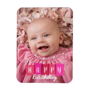 Rosa Family Birthday Anpassningsbar Flexible Photo Magnet
