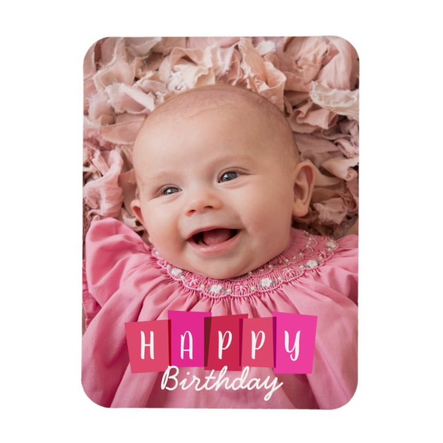 Rosa Family Birthday Anpassningsbar Flexible Photo Magnet (Vertikal)