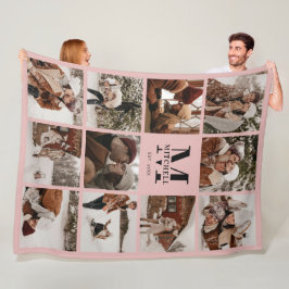  Rosa Family Photo Collage MonogramKeepsaké Fleecefilt