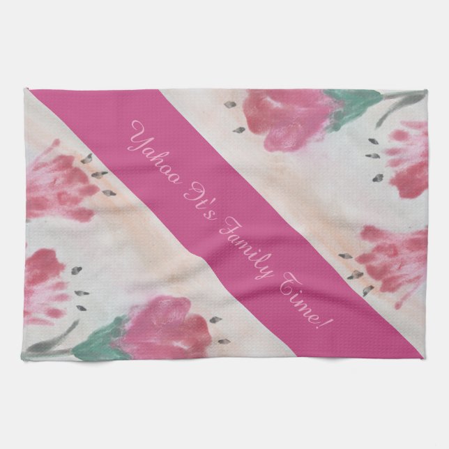 Rosa Family Time Tea Towel Kökshandduk (Horisontell)