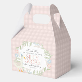 Rosa Fånig Goose Blommigt Gingham Birthday Presentaskar