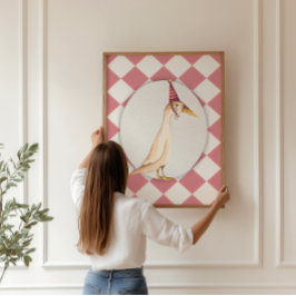 Rosa Fånig Goose Nursery Wall Art Print Poster