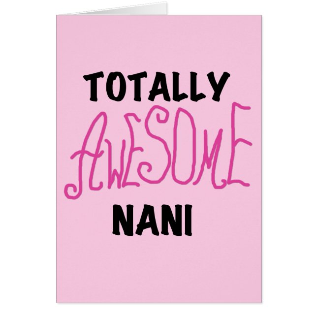 Rosa Fantastisk Nani T-shirts och gåvor OBS Kort (Framsidan)